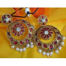 High Ended Designer Earrings in Antique Gold base